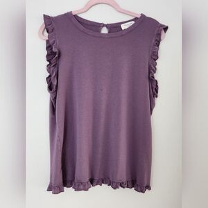 Purple Frill Summer Top X-large By Kim & Cami Los Angeles (See Details)